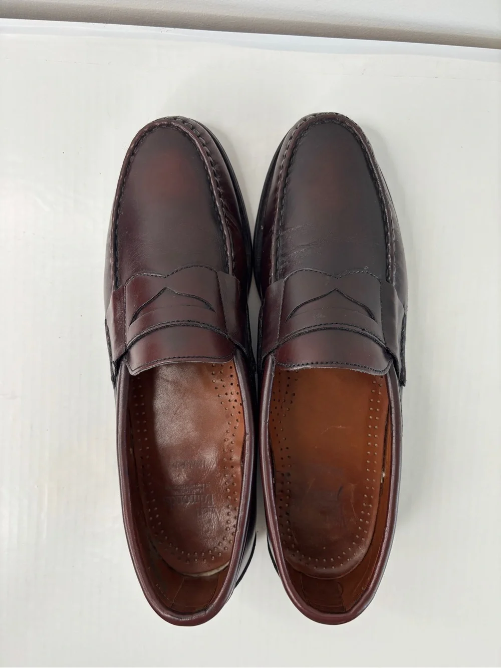 Allen Edmonds Walden Mens Shoe Size 10 Penny Loafer Burgundy Leather Sole Preppy